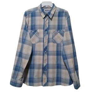 Levi Strauss&Co. men plaid shirt  western flannel long sleeve collared s…